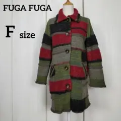 パッチワーク風ニットロングカーディガン フーガフーガ 佐藤繊維 FUGAFUGA パッチワーク風ニットロングカーディガン フーガフーガ 佐藤繊維
