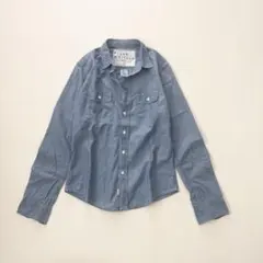 フランク＆アイリーン EILEEN ダメージ加工 デニムスキッパーシャツ S