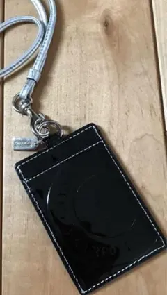 coach コーチ IDホルダー  スイカ・パスモケース　ブラック　エナメル