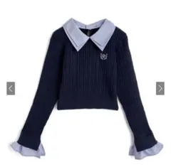 GRL 2Wayダブルカラーケーブル編みニットトップス [k9395i]