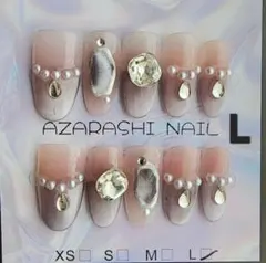 【L-336】パープルマグネットフレンチꕤ︎︎大きいストーンꕤ︎︎Lサイズ