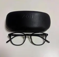Zoff ブラック ファッションメガネ ケース付き