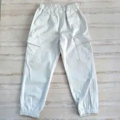 GU キッズ カーゴパンツ 130cm クリーム色