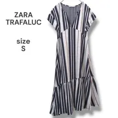 ZARA TRAFALUC　アシンメトリーヘムVネックワンピース　S　グレー