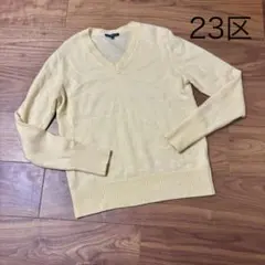 23区 カシミヤ混Vネックセーター イエロー xs ウールカシミヤ