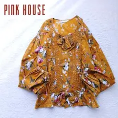 PINK HOUSE　ピンクハウス　花柄　フラワー　リボン　ピンタック　ブラウスのサムネイル