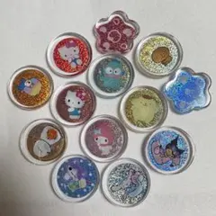 おはじきシール　サンリオ　アフロ犬　こげぱん　うさぎ　キティ　マイメロ　クロミ