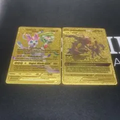 ポケモンカード　海外版ゴールドカード　ニンフィア　ダークライ&ブラッキー