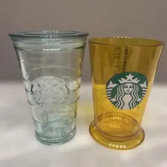 希少 スターバックス ガラス タンブラー ストロー カップ 2個セットで！