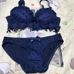 ネイビー ブラジャーショーツセット JP-M(XS)
