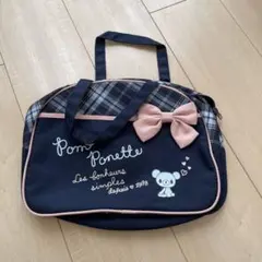 Pom Ponette チェック柄バッグ