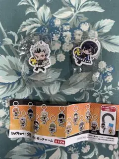 ハイキュー　くら寿司　ビッくらポンめじるしチャームセット(影山飛雄、木兎光太郎)