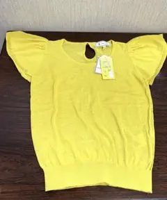 ロペピクニック タグ付き未使用品 イエローフリル袖リネントップス サイズ38