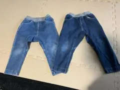 無印良品 らくらくテーパードデニムパンツ 2本セット 90サイズ