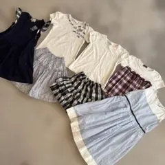 女の子　7点セット　ワンピース　タルティーヌエショコラ　ベベ　130