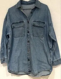 GU デニムシャツ 長袖 ライトブルー オーバーサイズ 羽織り S 春秋