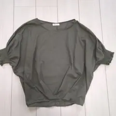 【earth】オリーブグリーン ルーズフィットシャツ 半袖