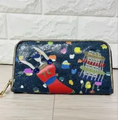 美品 ツモリチサト 長財布 ラウンドファスナー ネコ刺繍 総柄 希少デザインのサムネイル