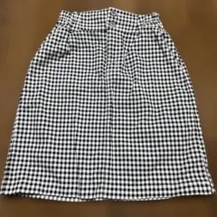 ギンガムチェックひざ丈タイトスカート