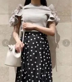 SNIDEL Sustainable フリルスリーブニットプルオーバー