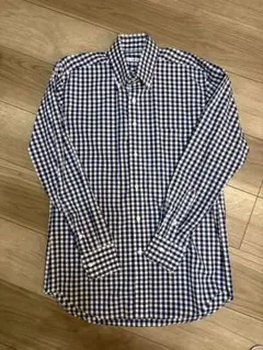 スーツセレクト　ギンガムチェックボタンダウンシャツ　M