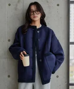 ムートンコート フリースジャケット