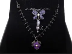 ANNA SUI アナスイ　蝶と花のネックレス２連　新品♡