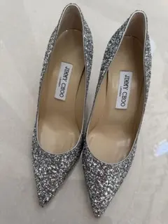 JIMMY CHOO シルバー グリッターパンプス 37.5