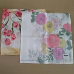 renoma NINA RICCI花柄ハンカチ 100%コットン 未使用品 2枚