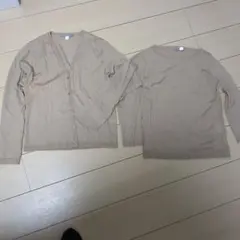 HUMAN WOMAN ベージュ 長袖カーディガン ニットセット