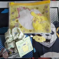 ポムポムプリン　シュシュ　ヘアピン　ポーチ　3点セット　サンリオ