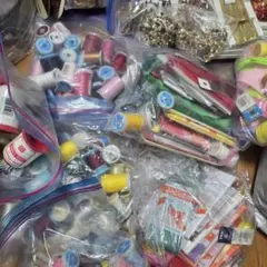 【大量】手芸用品 まとめ売り 糸 ファスナー 装飾テープ　スパンコール