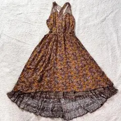 ロングワンピース　リゾートワンピース　マキシ　総柄　ワンピース　美品　夏ワンピ