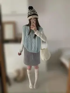 リブニットスカート