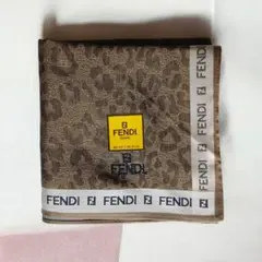 FENDI フェンデ レオパード柄 ハンカチ ミニスカーフ