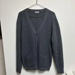 GU 長袖Vネックニットカーディガン(グレー系) Lサイズ