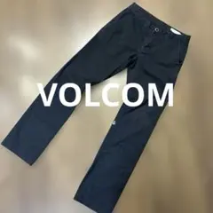 VOLCOM パンツ　ブラック　刺繍ロゴ　W30