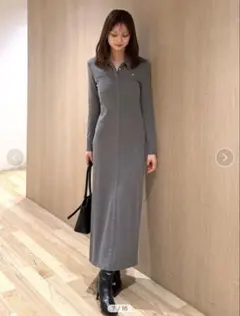 コットンモダールポロロングワンピース　スナイデル