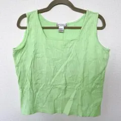 dressbarn リブ編み タンクトップ Lサイズ ライトグリーン