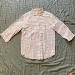 THE SHOP TK ボーダーシャツ 七分袖 ピンク Mサイズのサムネイル