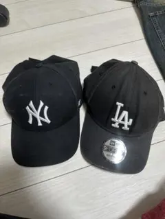 ニューヨーク・ヤンキース＆ロサンゼルス・ドジャースキャップ２つセット