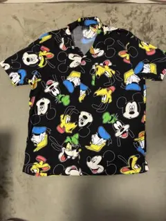 Disney ディズニー 総柄 レーヨン 開襟シャツ XL ミッキーのサムネイル