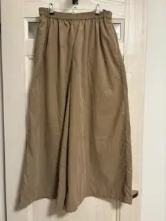 studioCLIPケアコーデュロイスカーチョLベージュ ガウチョ ワイドパンツ
