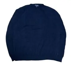 90s 00s CHAPS RALPH LAUREN コットン ニット ネイビー
