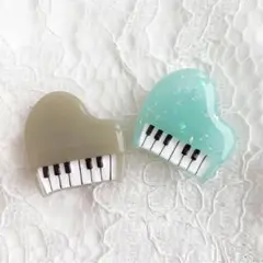 【3642-在庫整理・過去作品・難あり】帯留め グランドピアノ型 2個セット