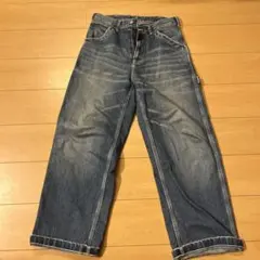 ダークブルー ワイドレッグデニム