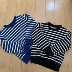 ストライプ 裏起毛トレーナー 2点セット 110cm