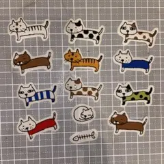 ⌘可愛いネコ⌘アイロンワッペンセットNo.12