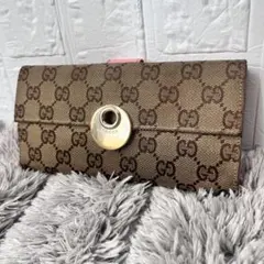 GUCCI グッチ GGキャンバス エクリプス Wホック 長財布 ピンク - メルカリ