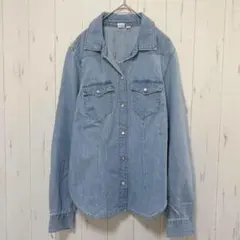 Y457 GAP ギャップ　デニムシャツ　長袖　ブルー　ＸＳ　羽織り物